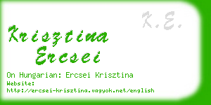 krisztina ercsei business card